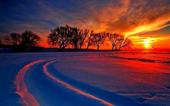 Зимний  закат