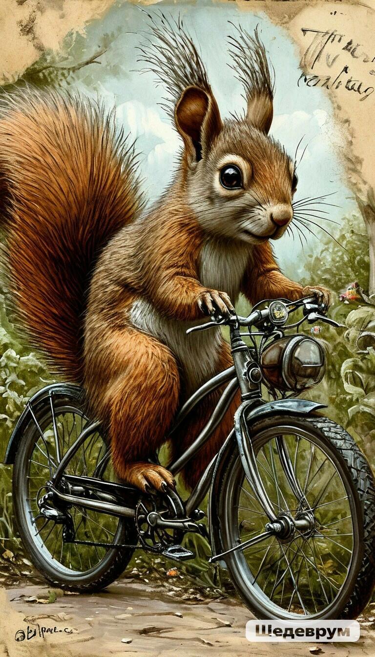 Белка-изобретательница и Филин-профессор.