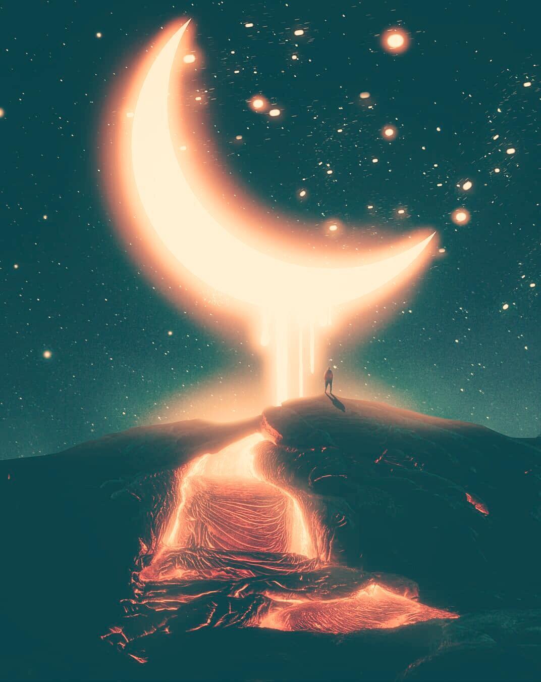 Луна красива, загадочна, волшебна..