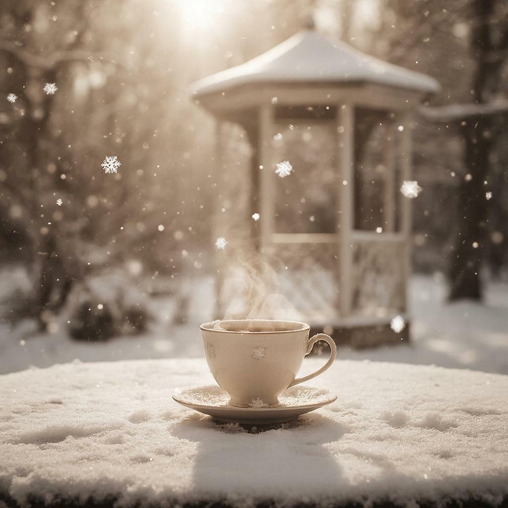 Мягкий снег легко летит, ложится на землю тихо