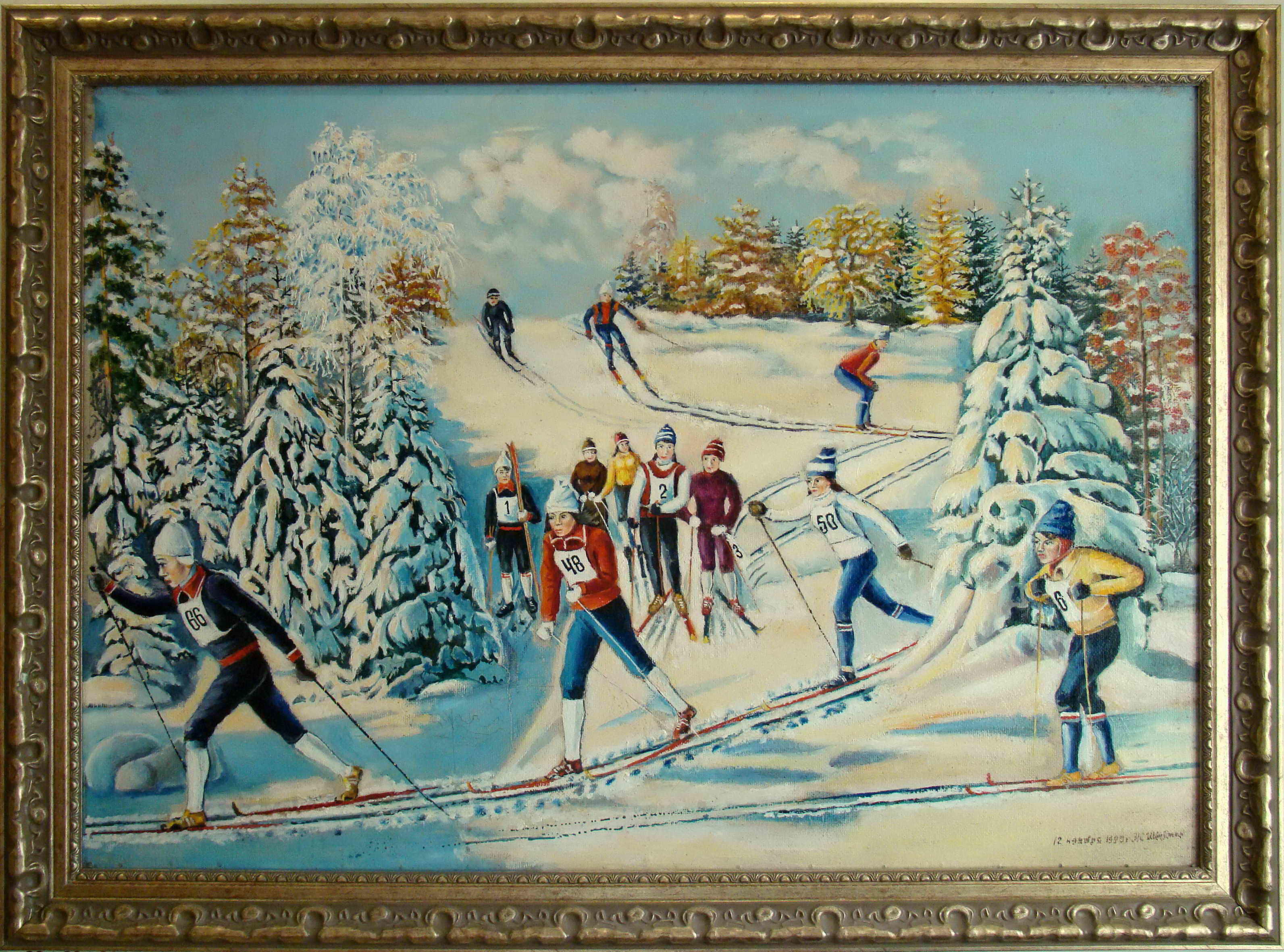 Лыжники в живописи