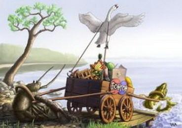 Лебедь, рак и птица.