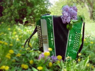 Вновь за околицей гармошка