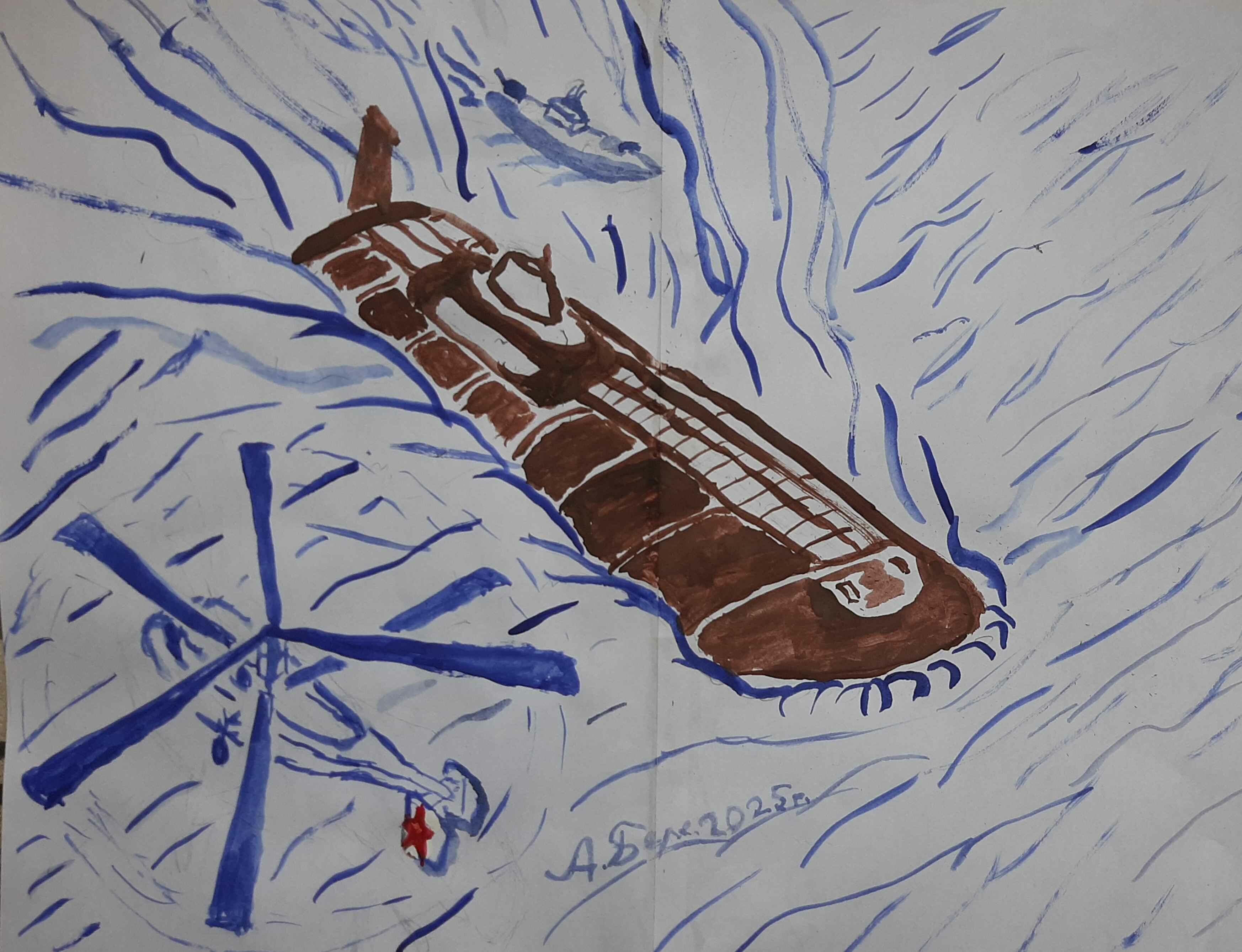 Песня о подводной лодке(Сл.,муз.,исп.,рисунок-Александр Бережный