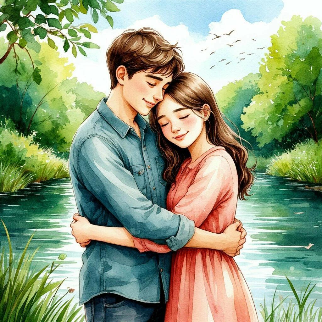 У речки молодые обнимались...