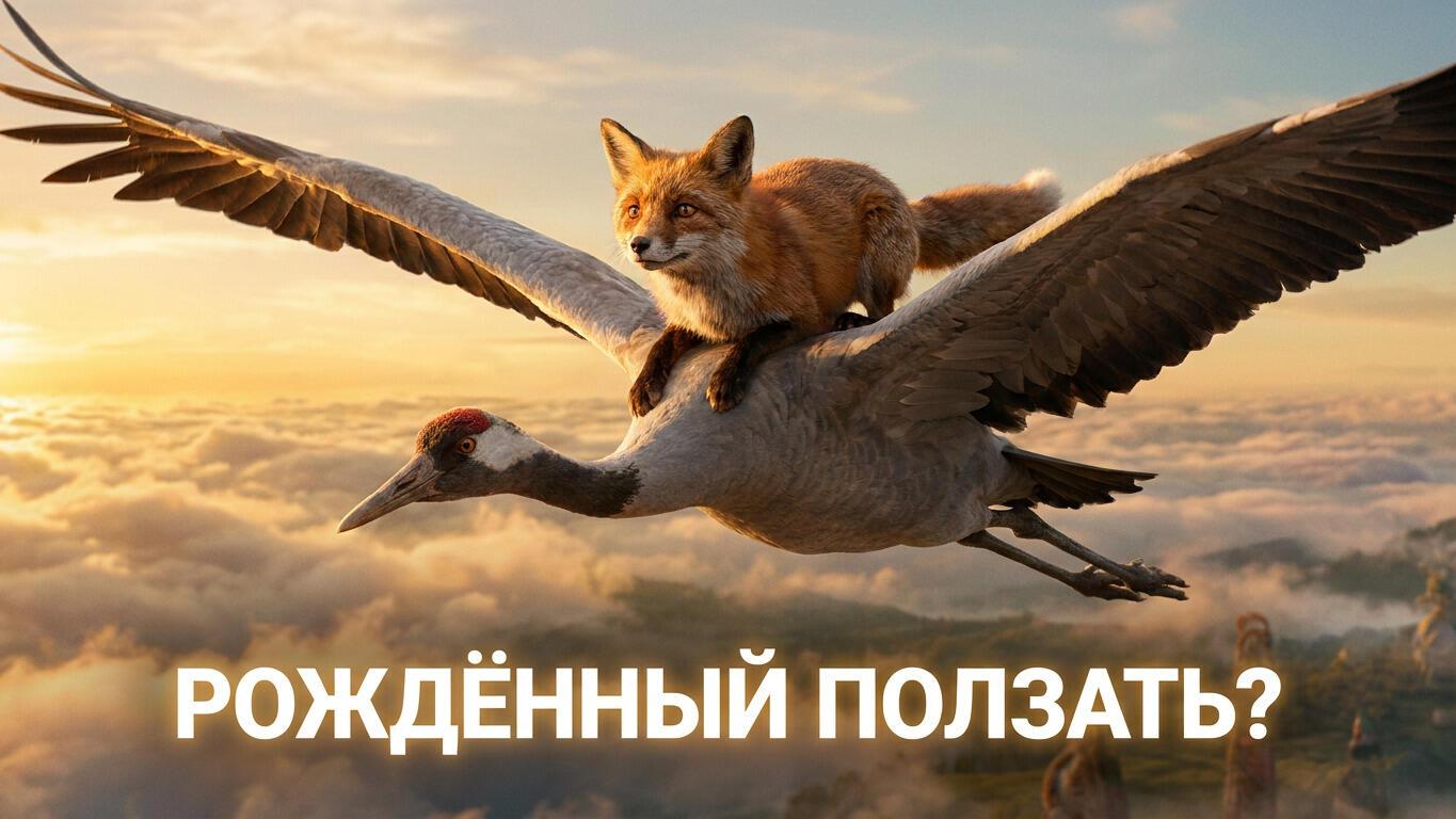 Как лисица летать училась. Сказка, стихи автора.
