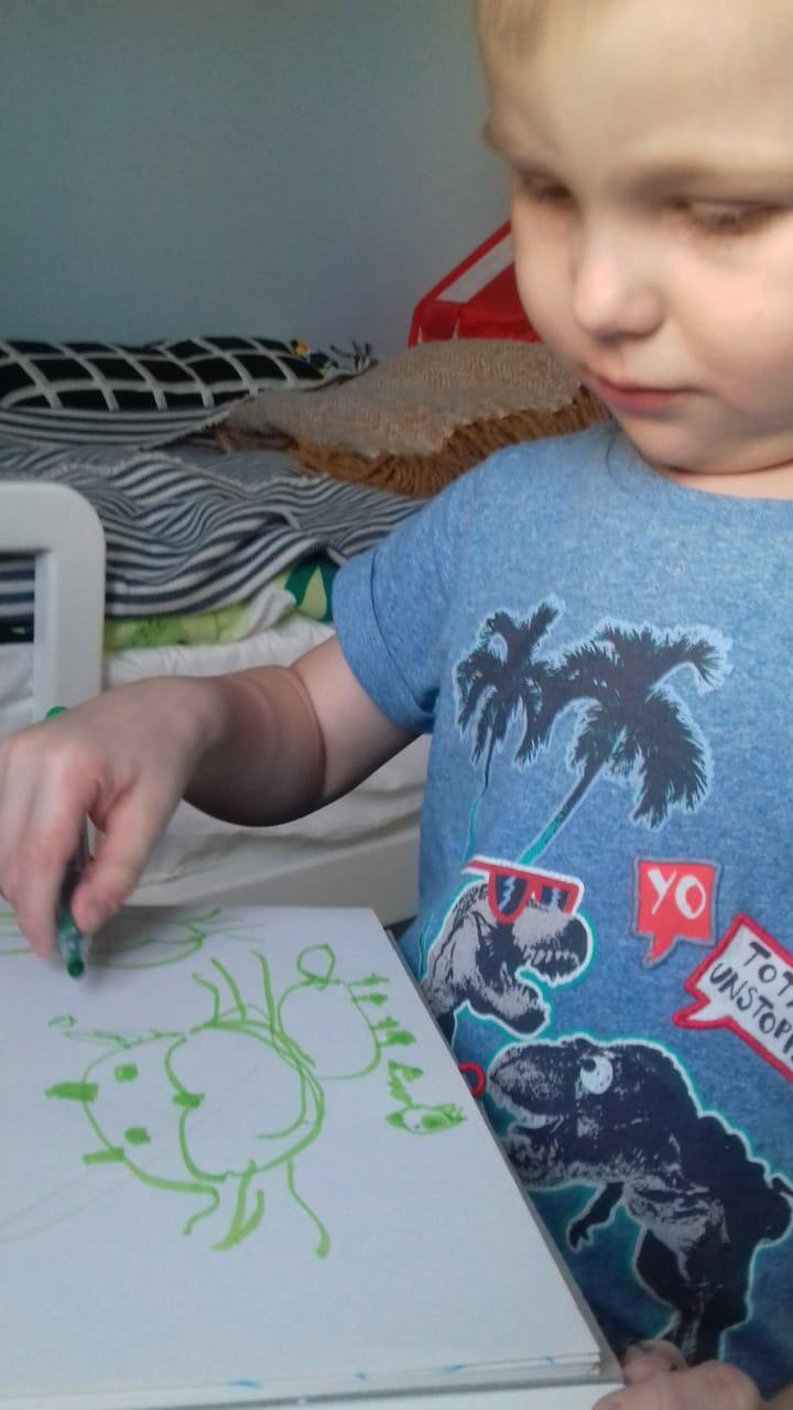 Три года внуку.