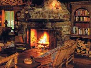 У камина