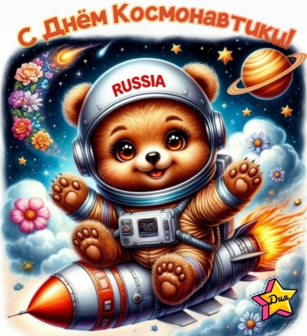 Мишутка на ракете для детей