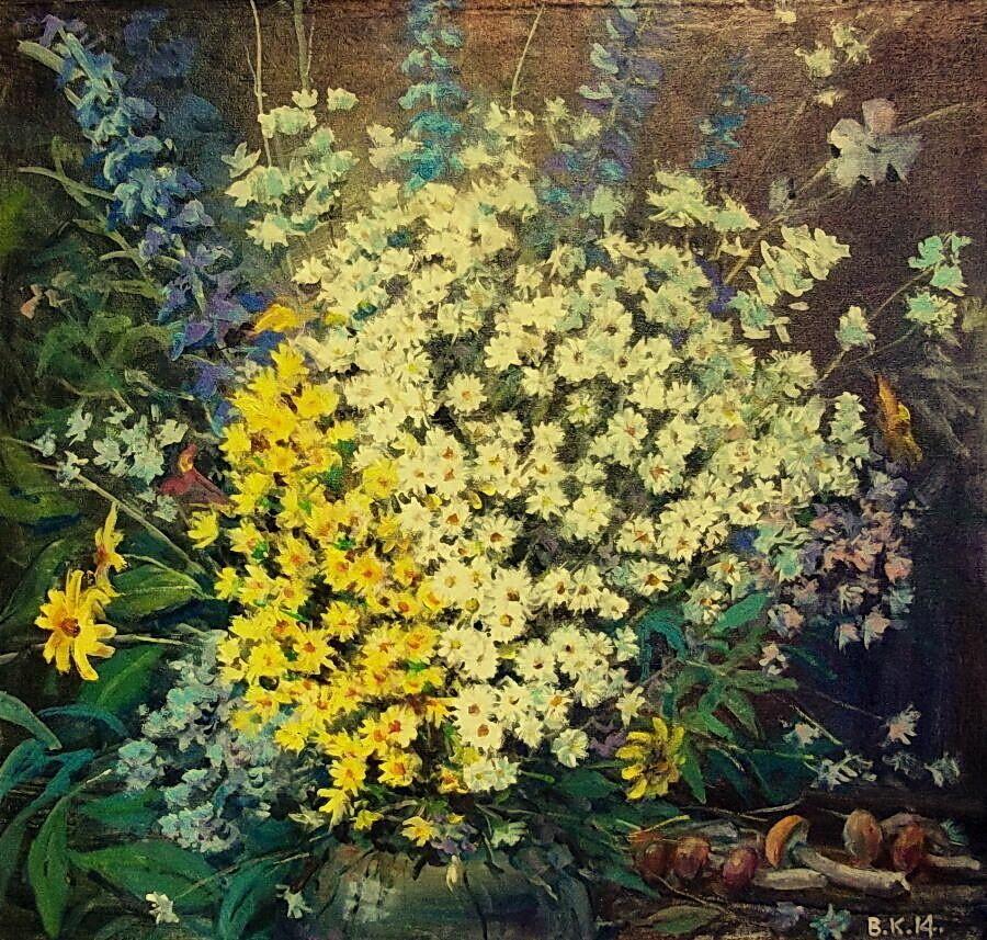 РАЗГЛЯДЫВАЯ КРОШЕЧНЫЙ ЦВЕТОК ( живопись автора)