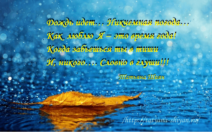 Дождь идет… Никчемная погода…