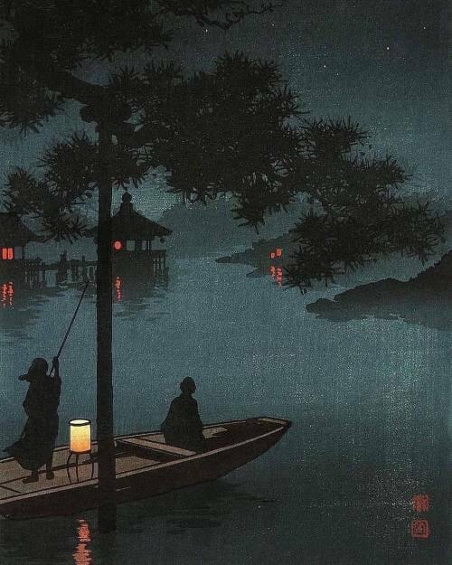 ночь  над озером