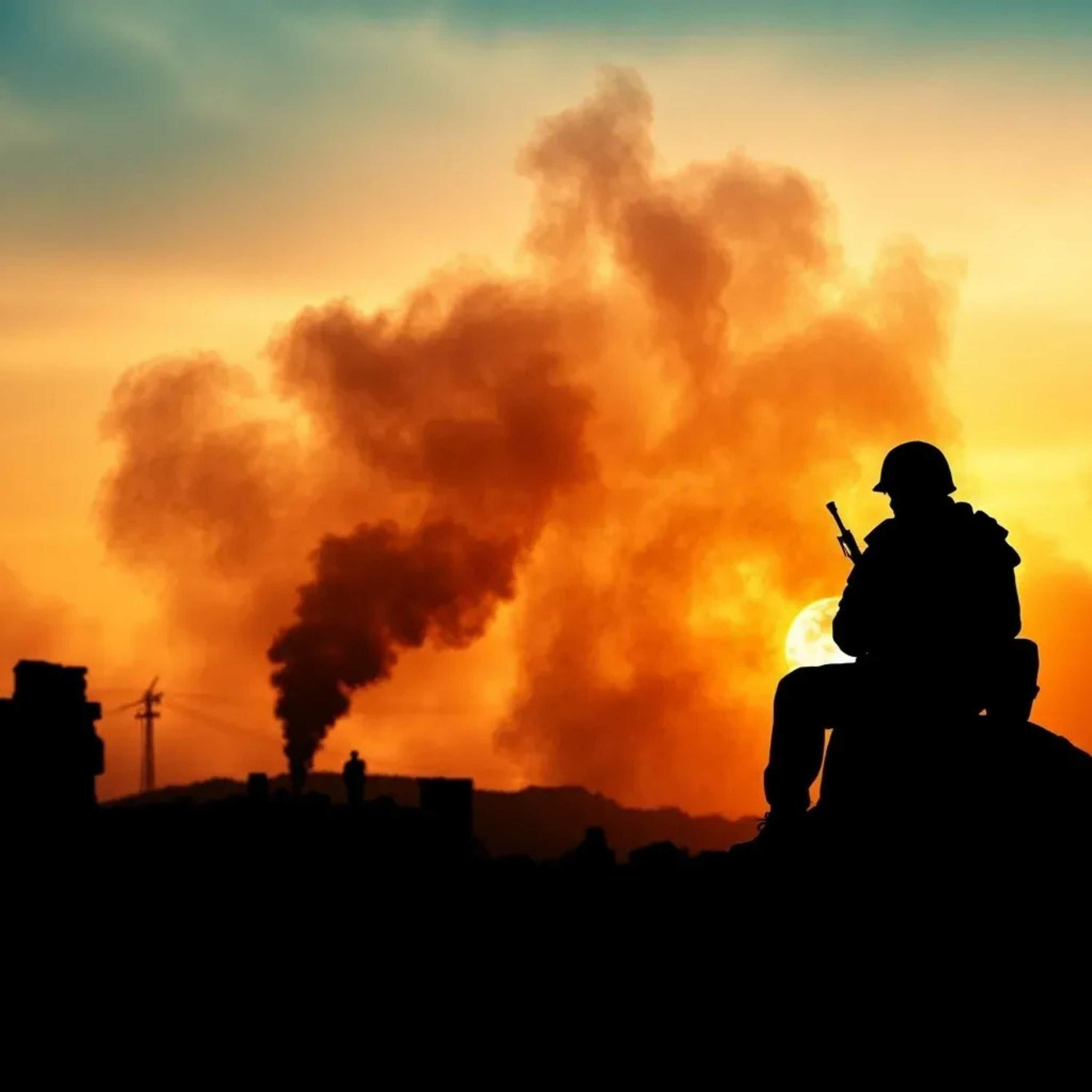 После боя всё затихло – тишина!