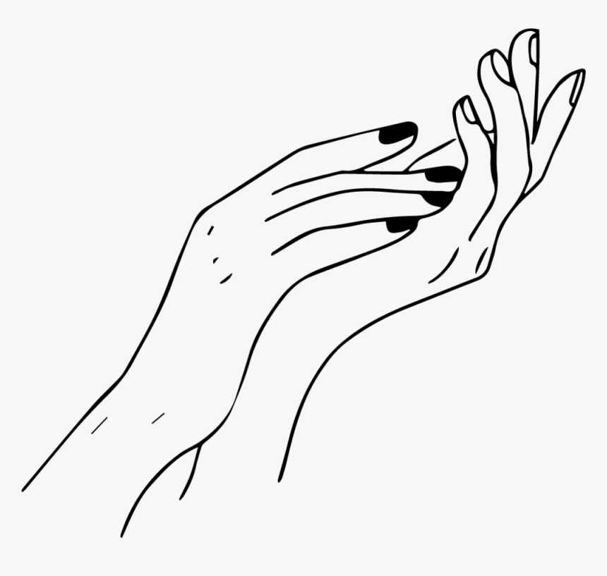 Vector Hand Drawn Illustration of Manicure and Nail Polish on Woman Hands Stock
