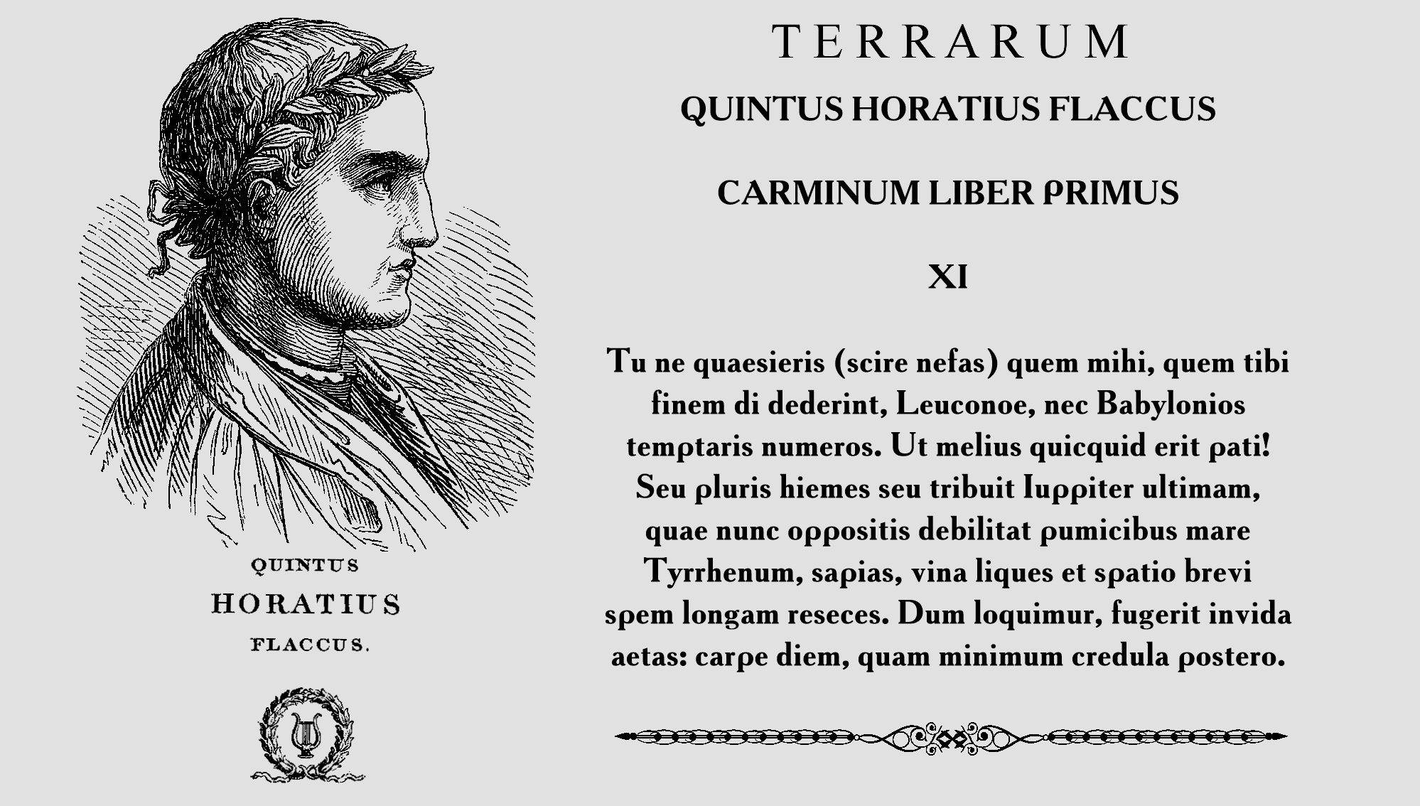 167. Horatius. Carmina XI. Tu ne quaesieris