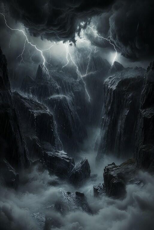 В горах перед грозой