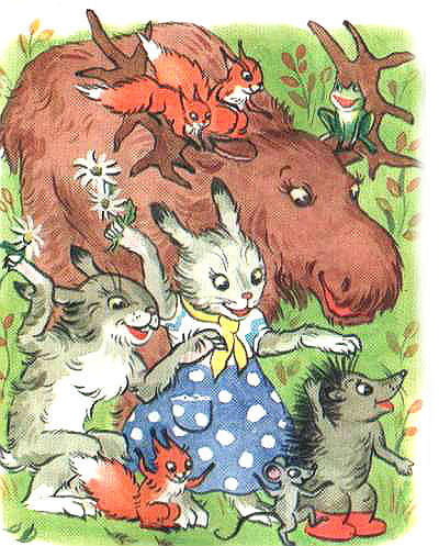 Сказка про то, как еж, лось и заяц прогнали злого волка