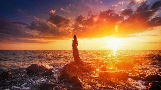 Зарево залива сонно и красиво