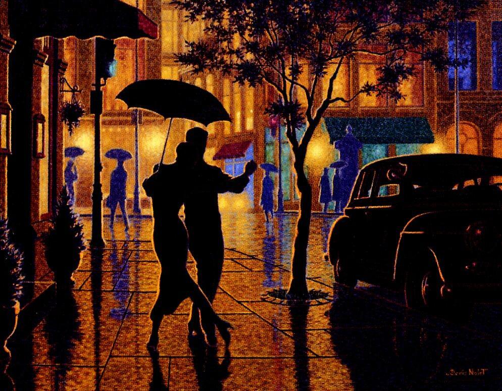 Неоновое танго под дождём