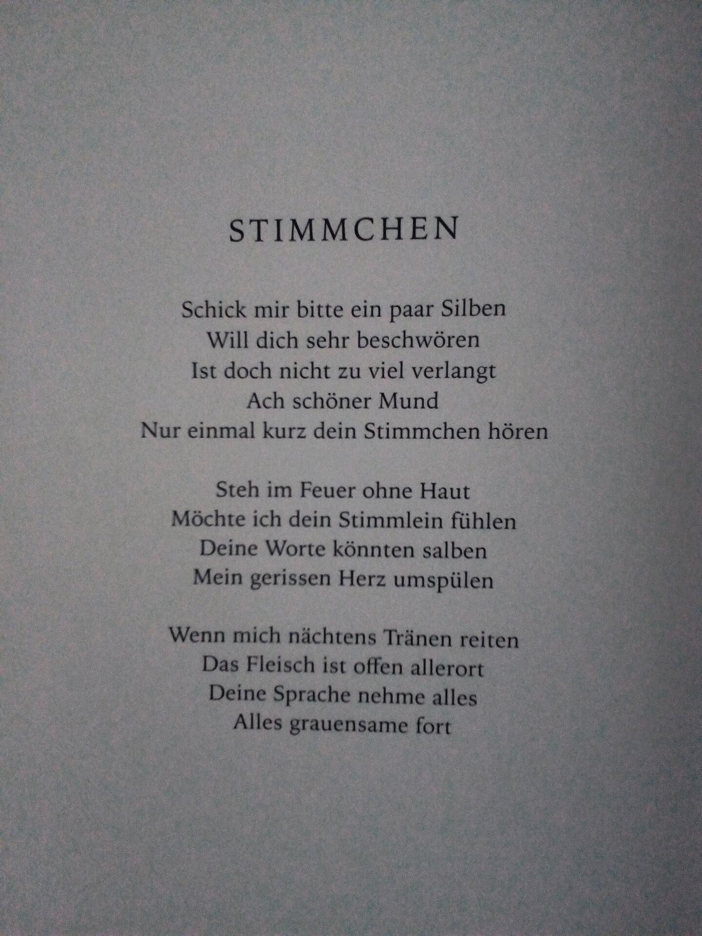 Голосок. (перевод "Stimmchen" Till Lindemann, "100. Gedichte.")