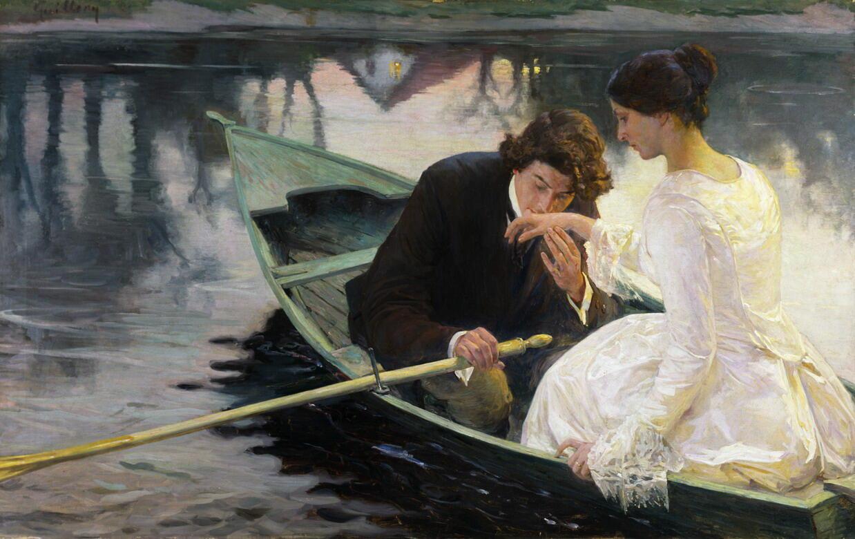 Двое в лодке. Норберт гёнётт (1854-1894), французский художник