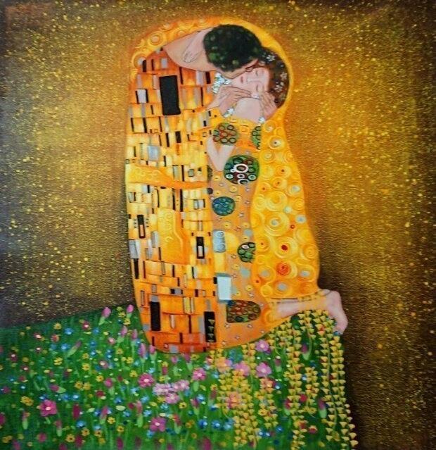 Стихи на картину Климта Густава "Поцелуй"
