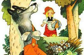 Волк и девочка в красном по мотивам сказки Шарля Перо