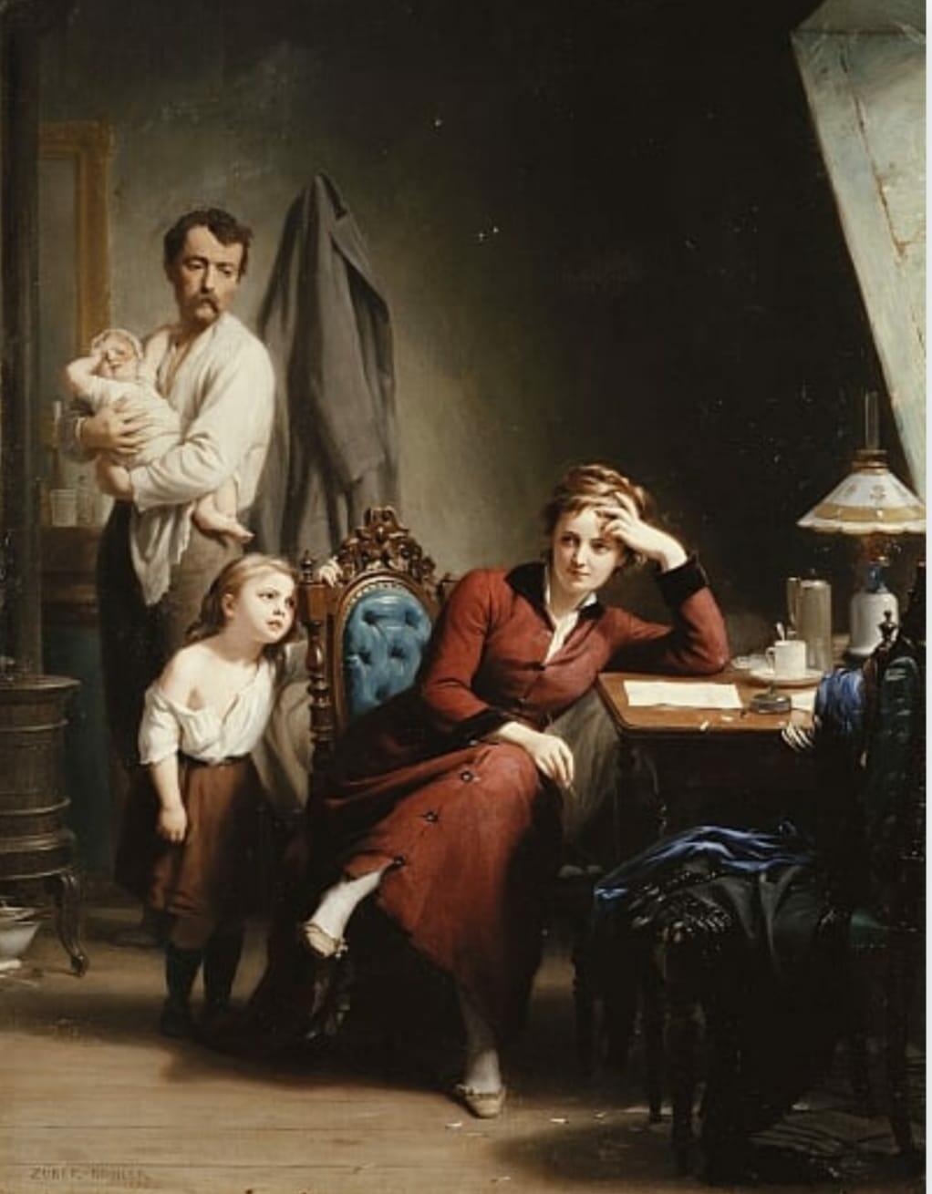 Поэтесса... По одноимённой картине (1880г.) швейцарского художника Фрица Цубер-Бюлера (1822 - 1896 г.г.)