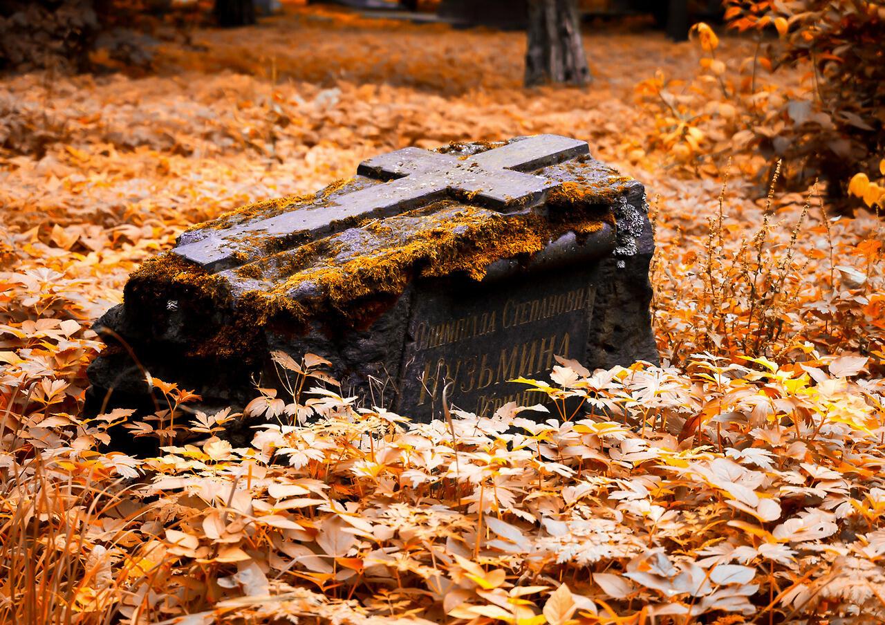 Кладбище осень