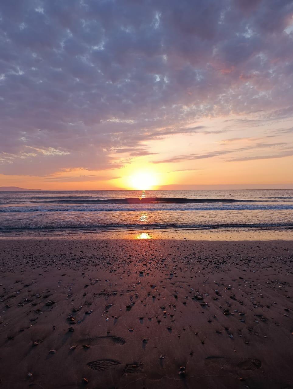 Небо алело закатом румяным