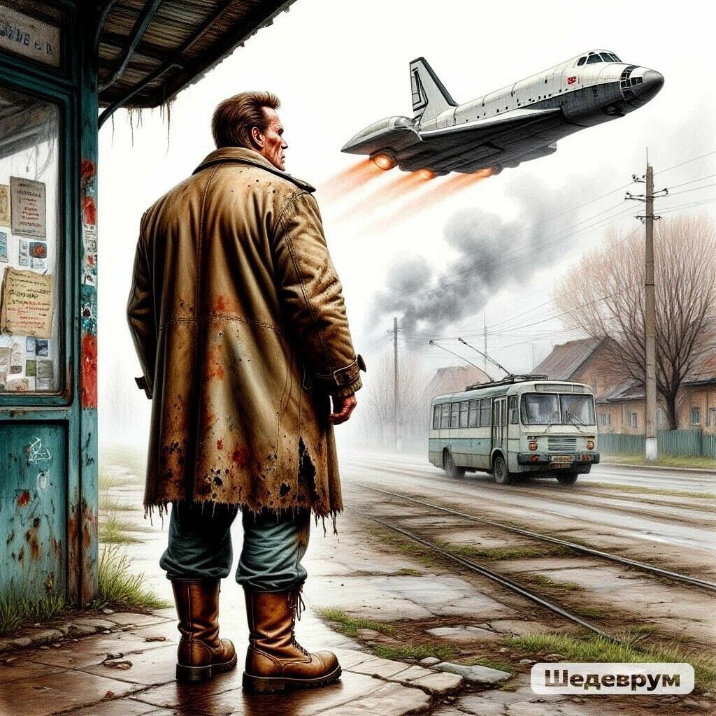 На остановке