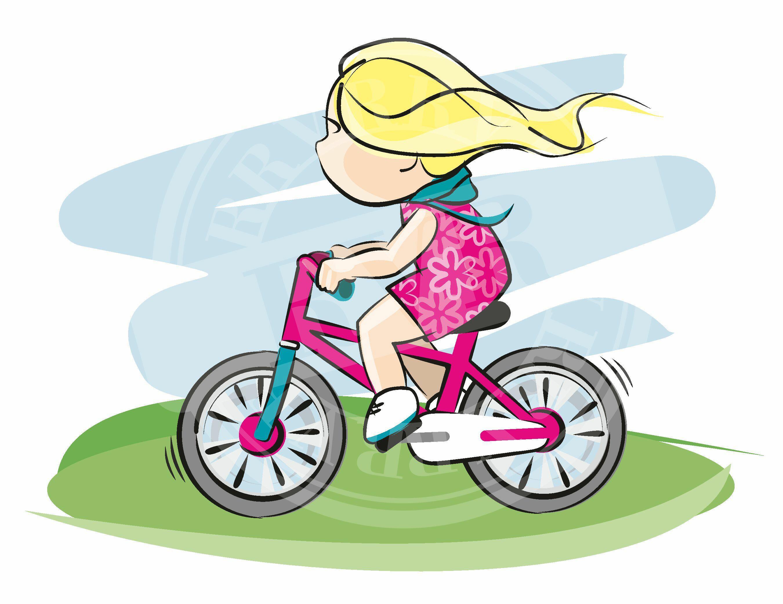 Мечтаешь о велосипеде. Кататься на велосипеде мультяшная. Девочка катается на велос. Велосипед рисунок для детей. Велосипед для девочки.