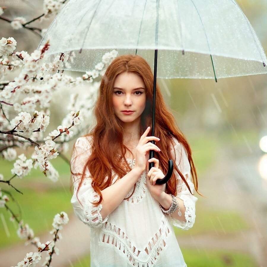 Весна дождь девушка