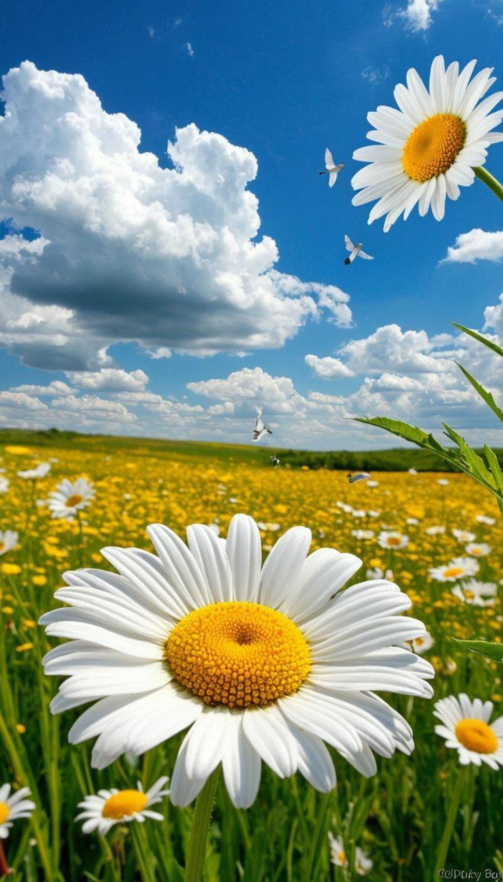 Я ромашку встретила.