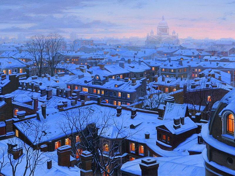 Над Петербургом кружится снежок 