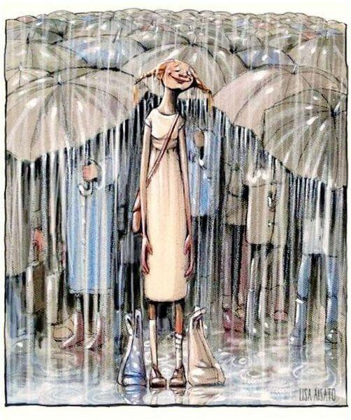 прогулка под дождём