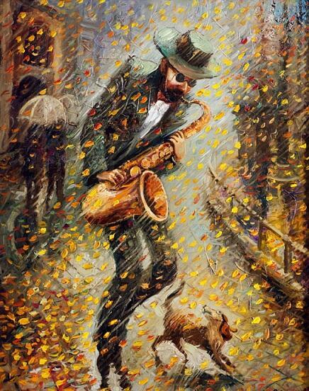 Пес, осень, дождь и... саксофон