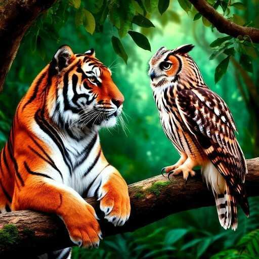 Сова и тигр 