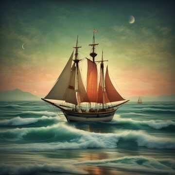 Выходит в море бригантина...