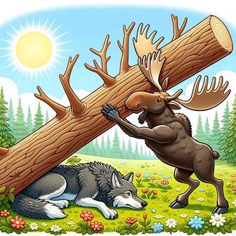 Волк и лось Сказка в стихах