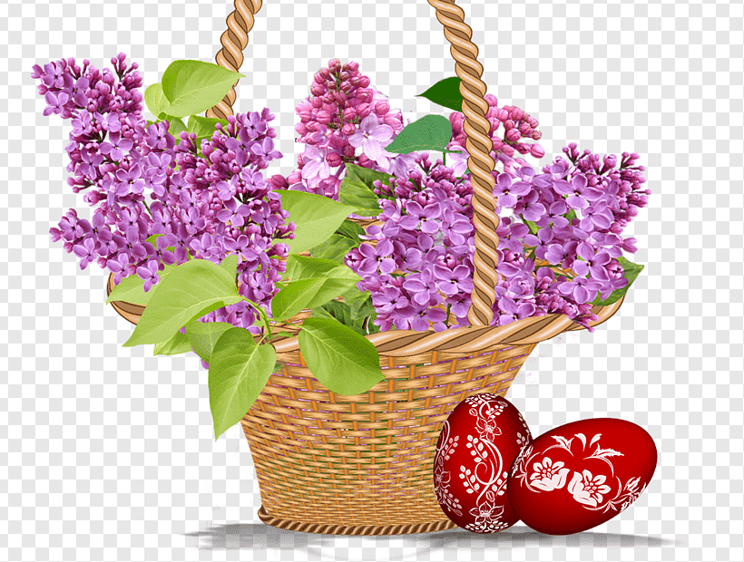 Пасхальное яйцо и букет Троицкой сирени.