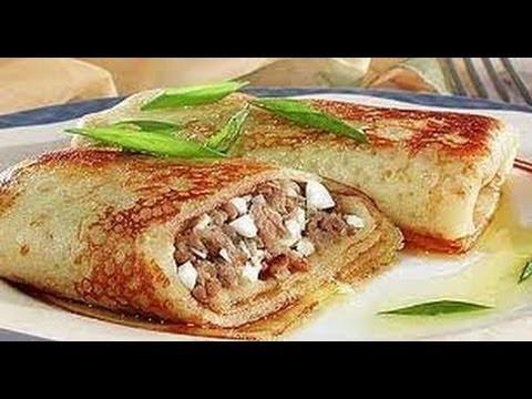 Блинчики с мясом.