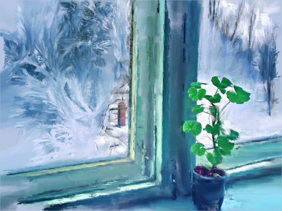 Зимнее окно рисунок. «Зима за окном.» Художник Тутунов Андрей. "Зимнее окно" художник л.Романова. Зимнее окно. Морозное окно.