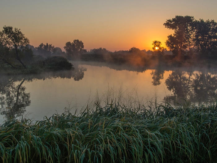 За окном забрезжил голубой рассвет