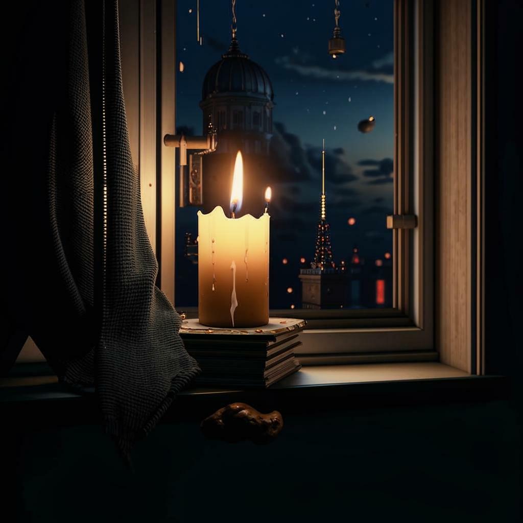 Свеча грустит.