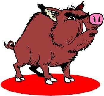 Страшный снежный вепрь клыкастый