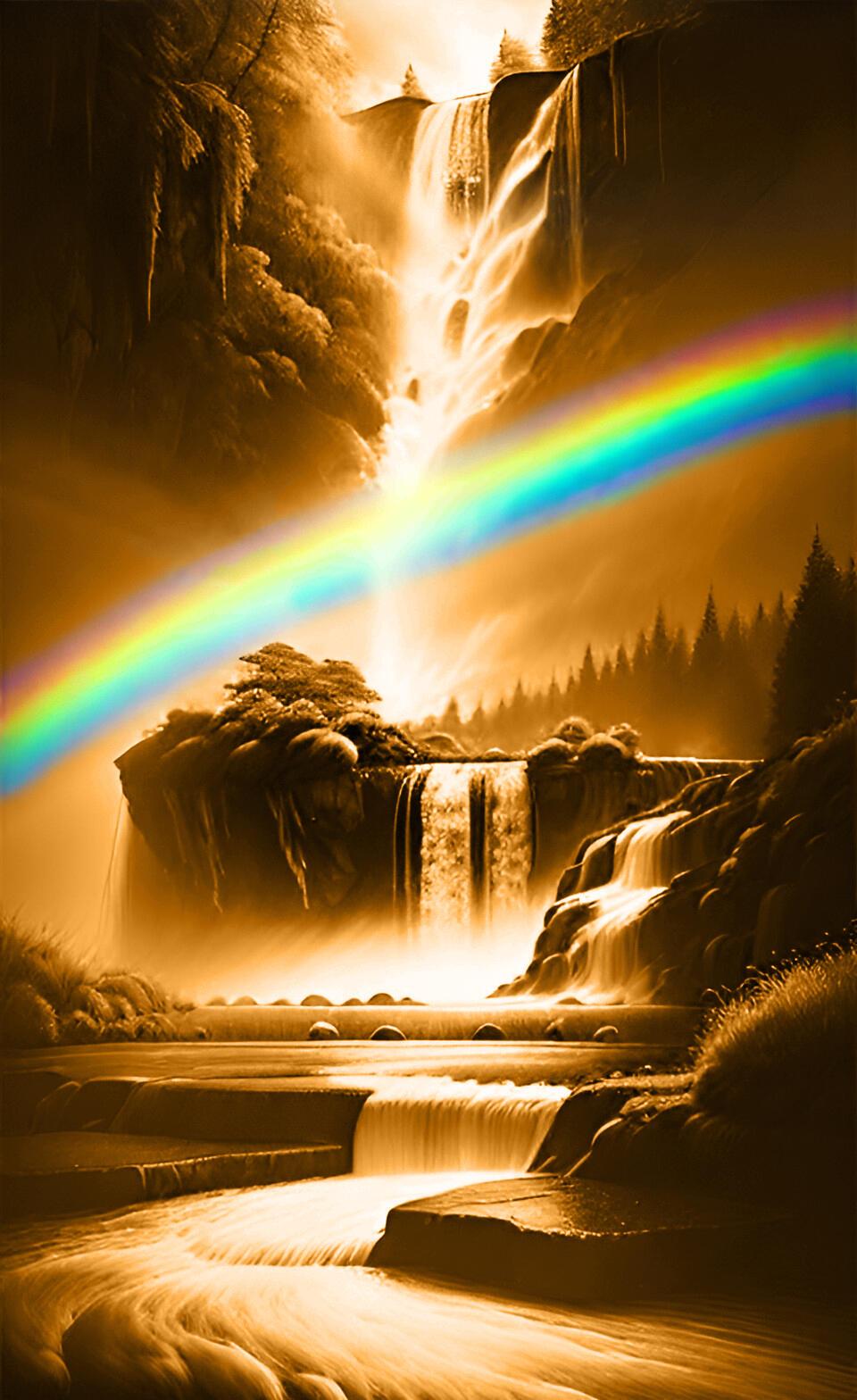 Родник, река и водопад