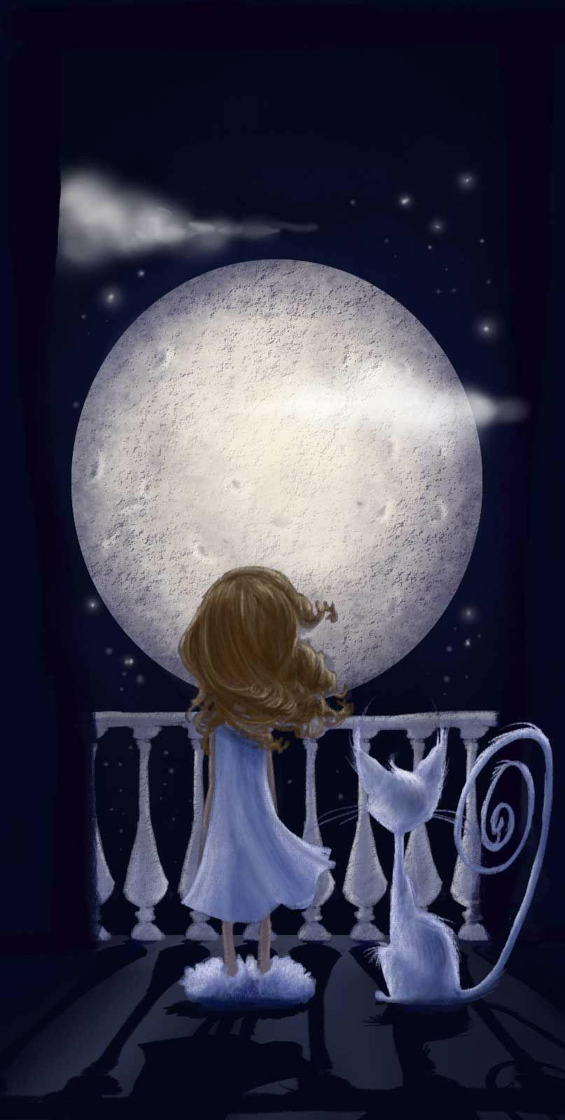 Кусок Луны на тёмном небосводе ...