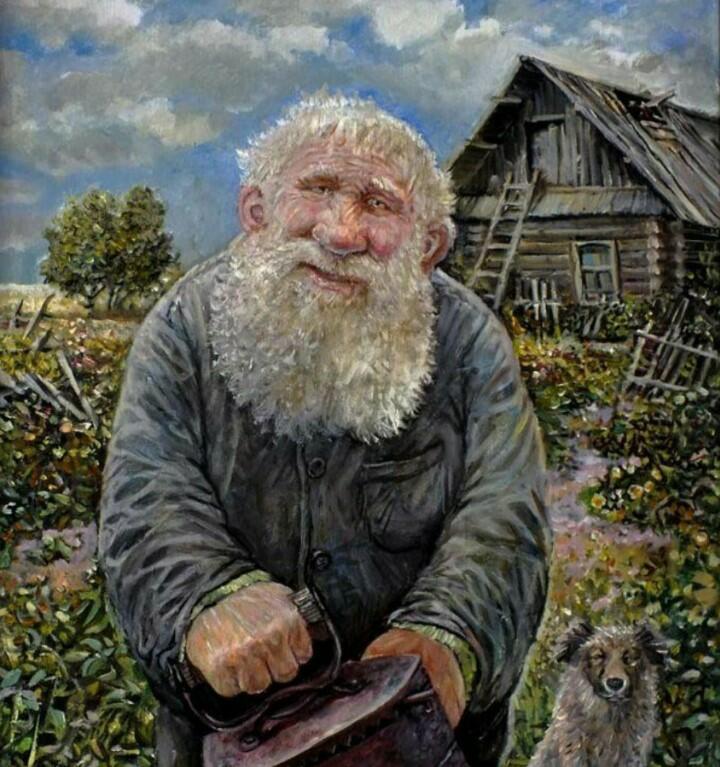 ДЕРЕВЕНСКИЕ КАРТИНКИ - (утюг на углях)