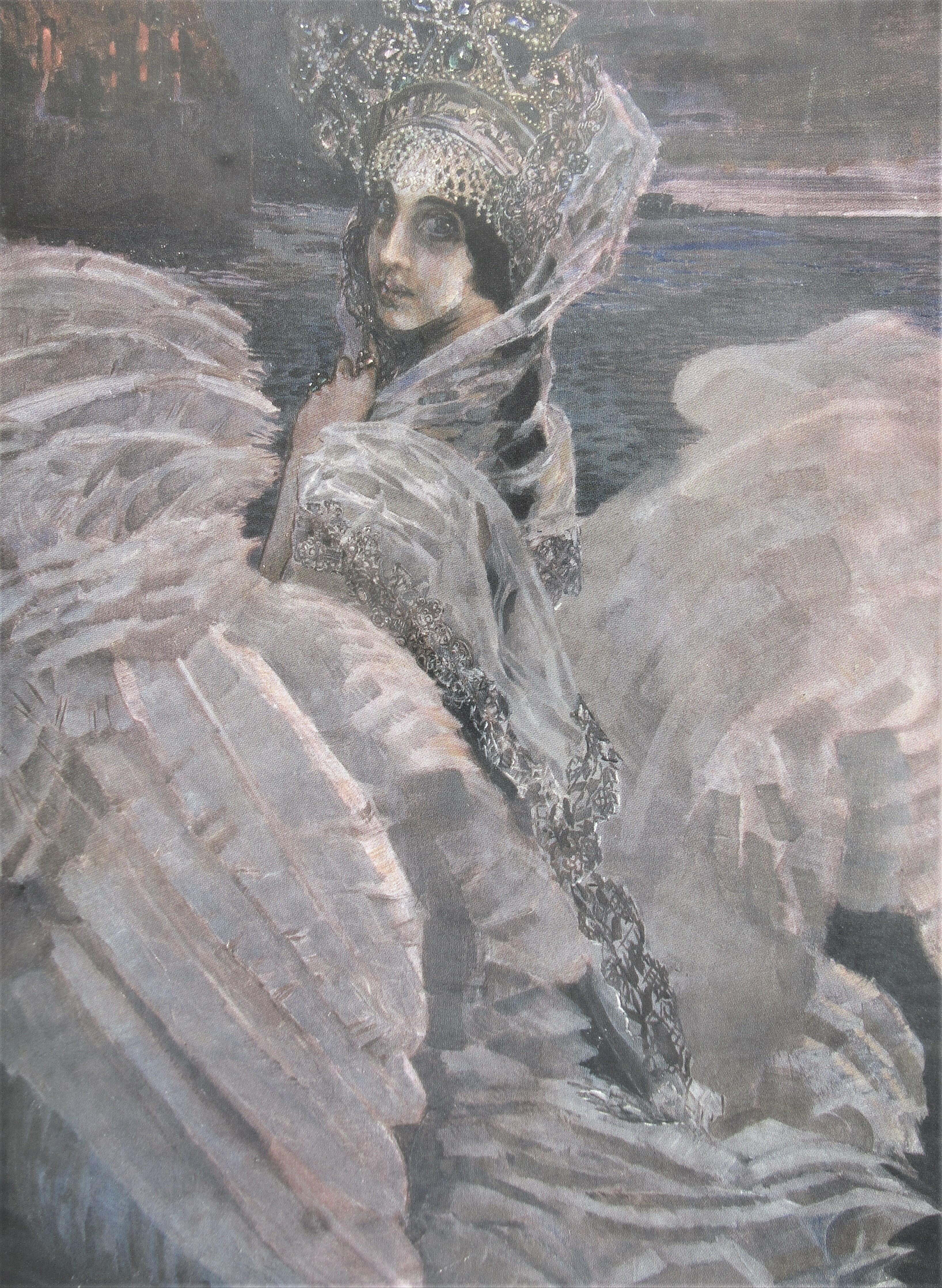 Царевна лебедь картина стиль. Врубель Царевна лебедь картина. «Царевны-лебедь» (1900, ГТГ).